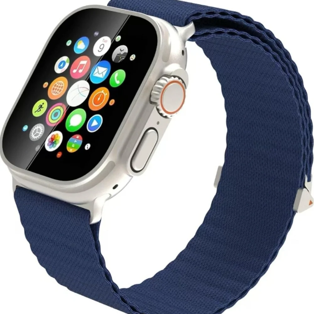 Navy blue Nylon Sport Band Compatible With Apple Watch